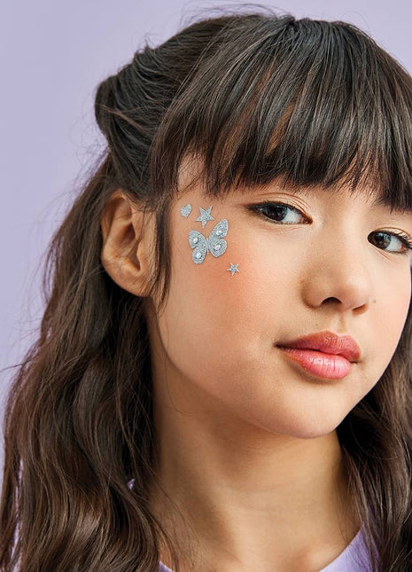 Model Wearing iscream Butterfly Gem Face and Body Stickers