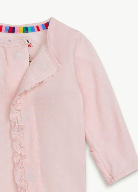 Magnetic Me Pin Dot Pink Modal Magnetic Footie with Ruffle Details