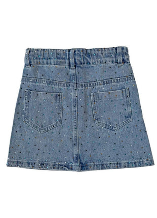 Lola And The Boys Rainbow Sparkle Denim Skirt Back