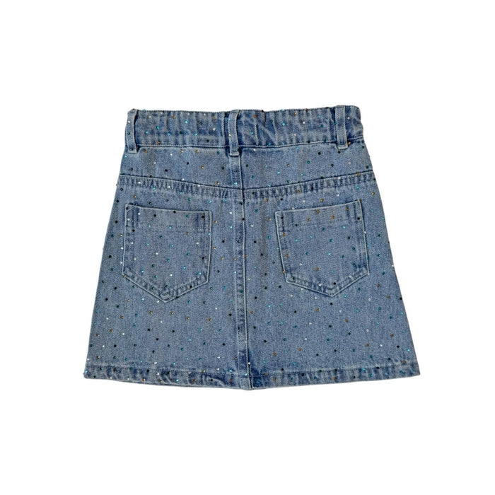 Lola And The Boys Rainbow Sparkle Denim Skirt Back