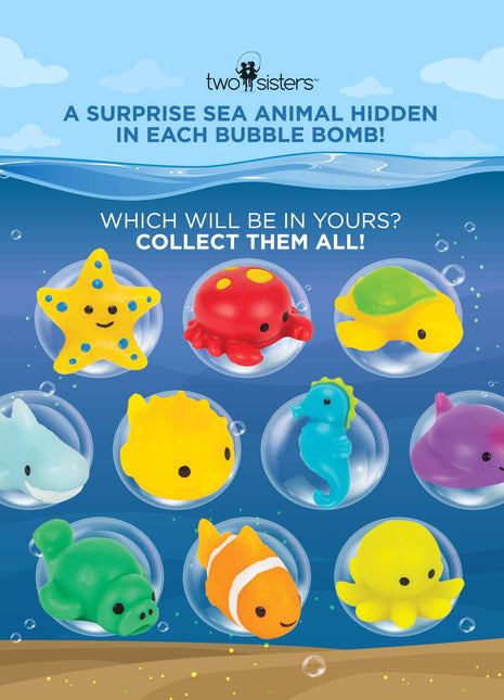 Two Sisters Spa Sea Animal Kids Bath Bombs Gift Set with Toys Inside – 6 Pack