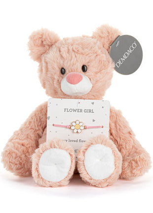 Demdaco Flower Girl Pink Bear - 6in