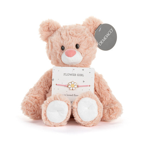 Demdaco Flower Girl Pink Bear - 6in