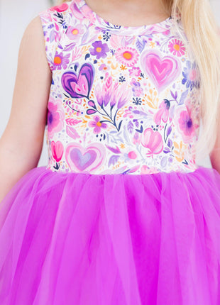 Model Wearing Purple Perfection Tank Tutu Dress