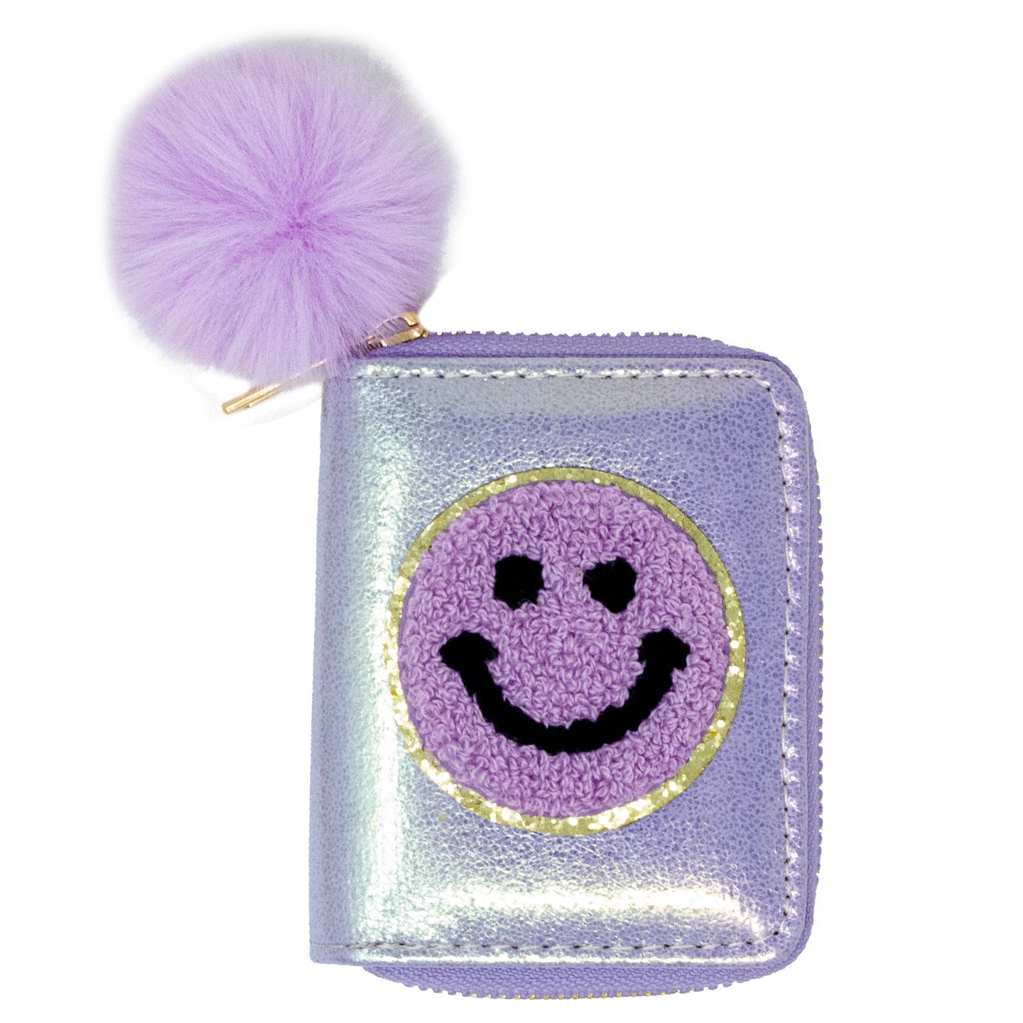 Tiny Treats & ZOMI Gems Shiny Happy Face Smile Wallet - Purple