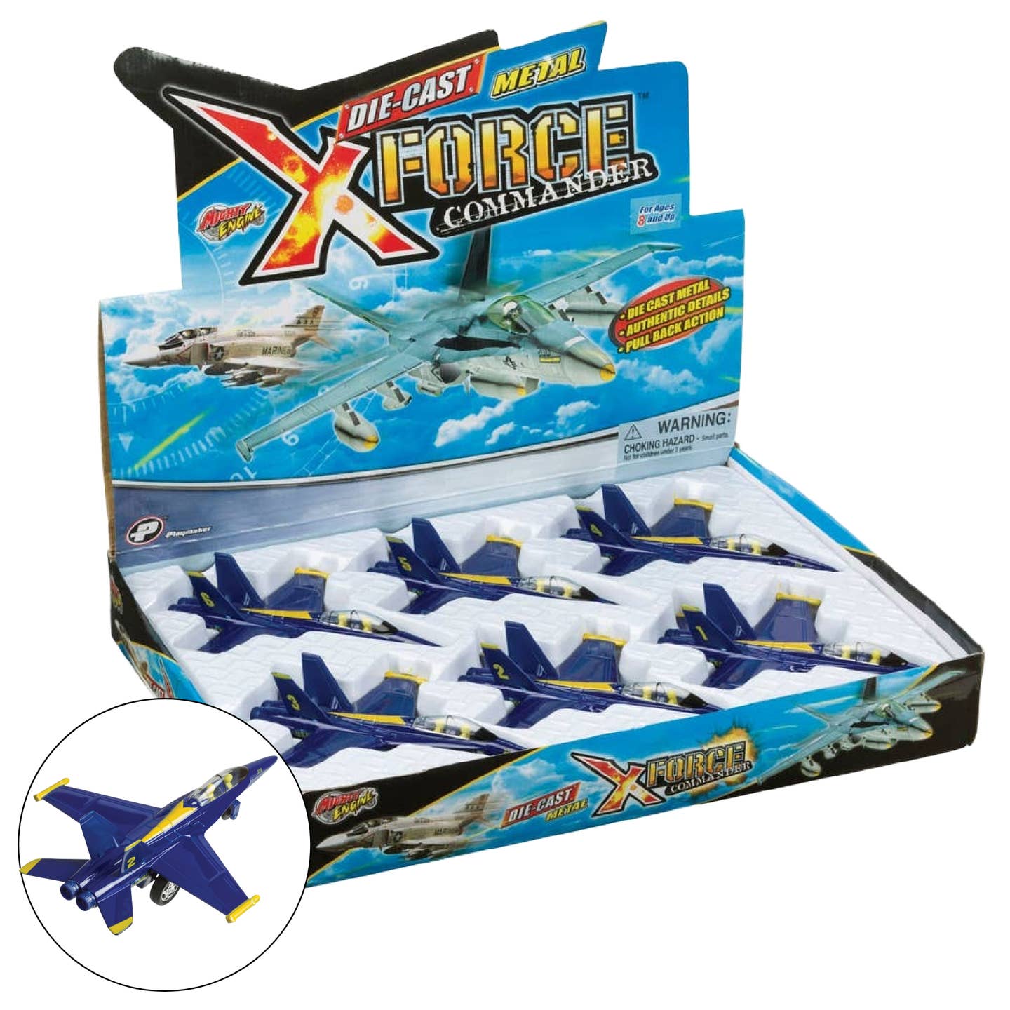 Toysmith F-18 Blue Angel Jet, Pull Back Action