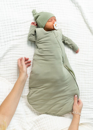 Model Wearing Lou Lou & Company Carson Sleep Sack