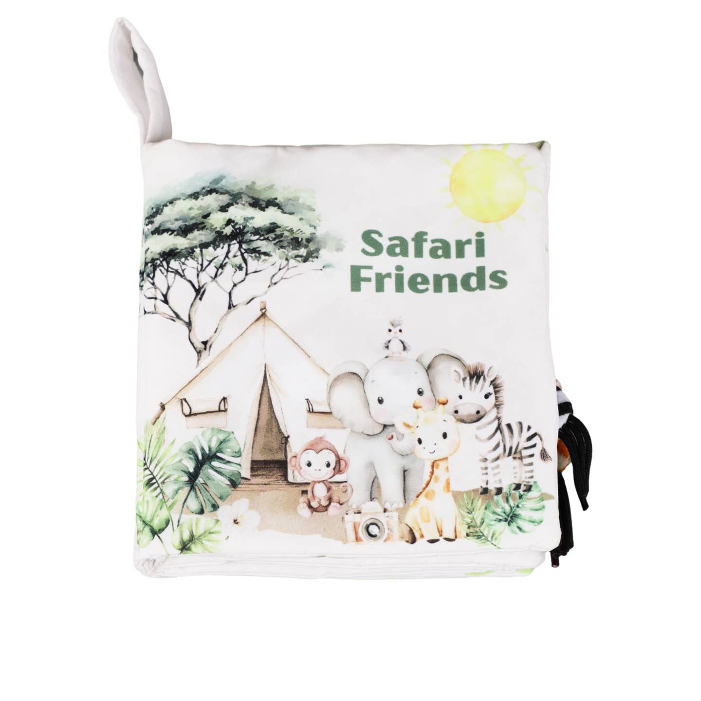 Ali + Oli Safari Friends Tails 10-Page Soft Crinkle Cloth Baby Book