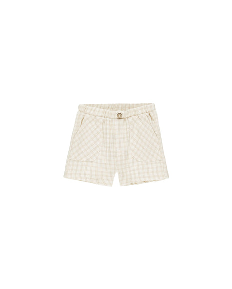 Quincy Mae Utility Short || Oat Check Front