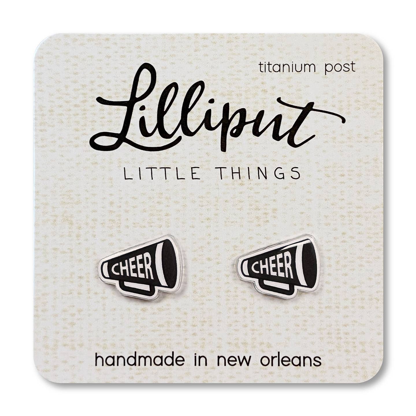 Lilliput Little Things Cheer Mega Phone Earrings - Black