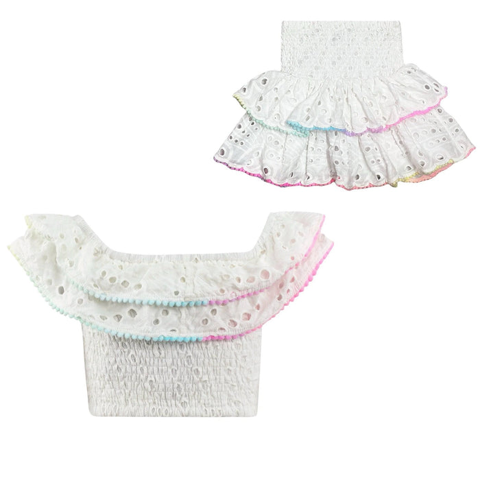 Lola And The Boys Rainbow Fancy Eyelet Set