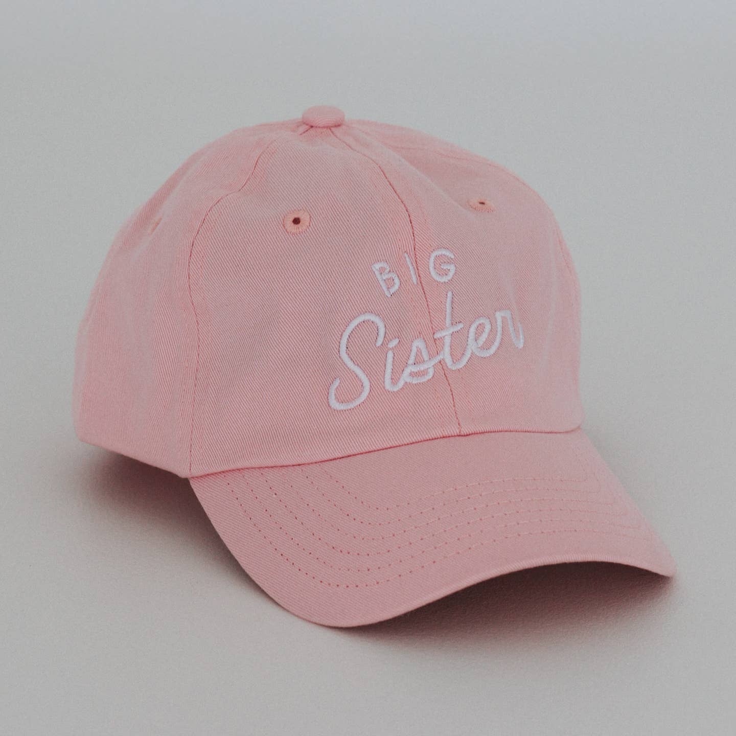 Gladfolk Big Sister Pink Twill Hat • Modern Girls Cap For New Sisters
