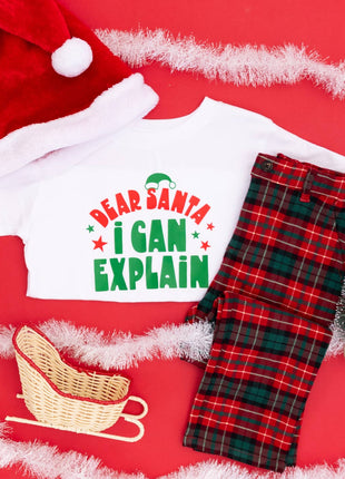Benny & Ray Apparel Dear Santa I Can Explain Kids Christmas Shirt