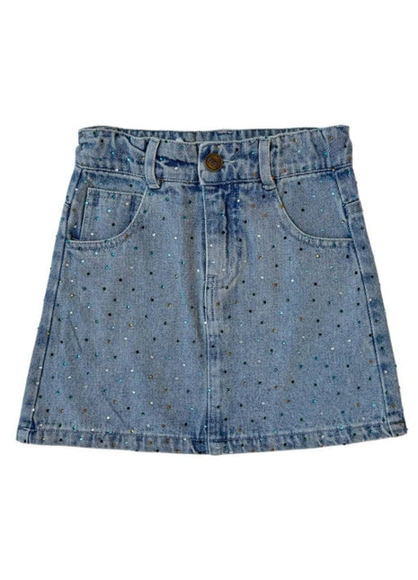 Lola And The Boys Rainbow Sparkle Denim Skirt Front