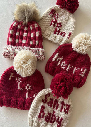 Huggalugs Christmas Knit Pom Hats
