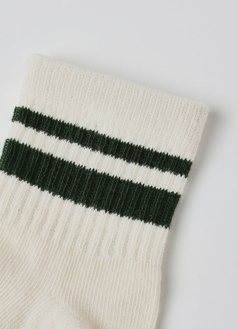 Rylee & Cru Stripe Socks, Set Of 2 || Brown + Green Stripe Details