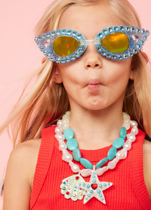 Model Wearing Super Smalls Dolphin Dive Goggles