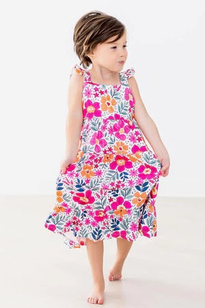 Modeling Wearing Mila & Rose Garden Party Ruffle Maxi Dress