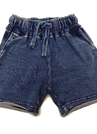 Baby Steps And Mish Kids Kids Enzyme Shorts - Dark Denim Front 