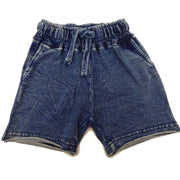 Baby Steps And Mish Kids Kids Enzyme Shorts - Dark Denim Front 