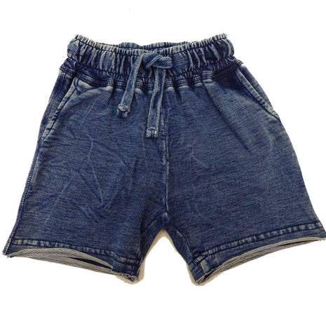 Baby Steps And Mish Kids Kids Enzyme Shorts - Dark Denim Front 