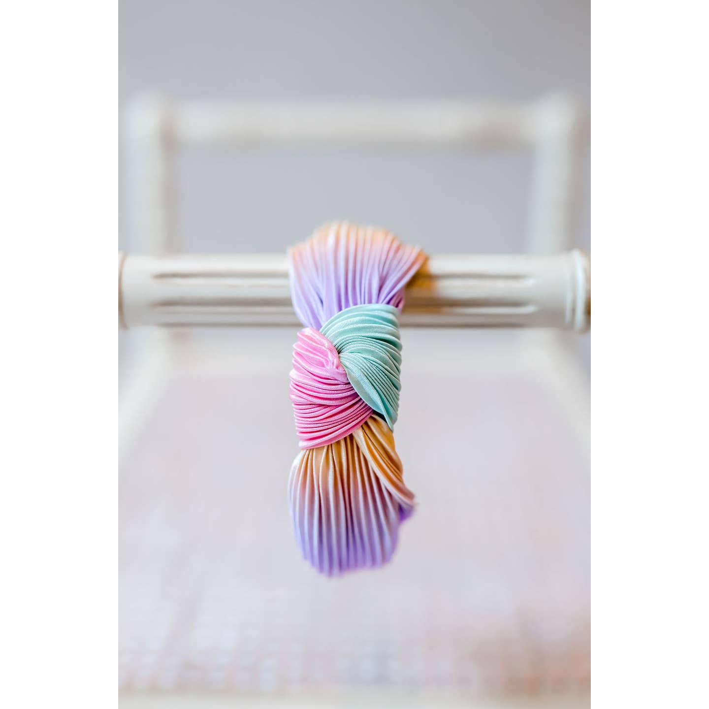 Cheeky Plum Pleated Ombre Knot Headband - Rainbow