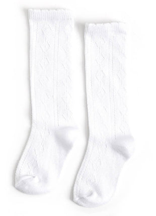 Little Stocking Co. Scalloped Fancy Knee High Socks - White