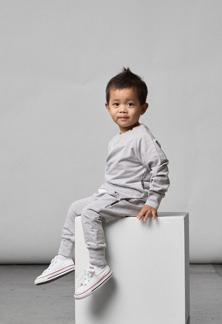 Model Wearing Little Bipsy Jogger - Grey