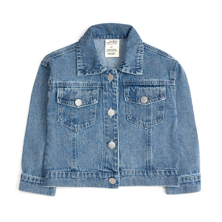 Sweet Wink Game Day Football Sequin Patch Denim Jacket - Front 