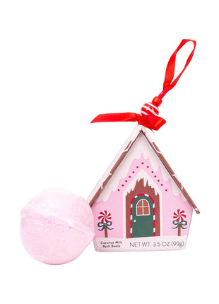 Cait + Co Bath Bomb Christmas Ornament House - Pink