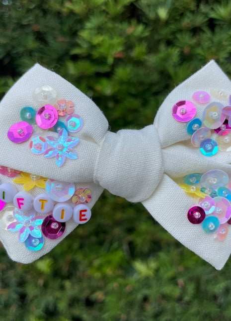 Little Lemon Sequin Embellished Swiftie Hair Bow