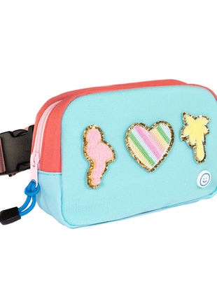 Becco Bags Becco Belt Bag - Sport Coral/Splash with patches