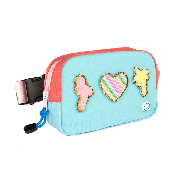 Becco Bags Becco Belt Bag - Sport Coral/Splash with patches