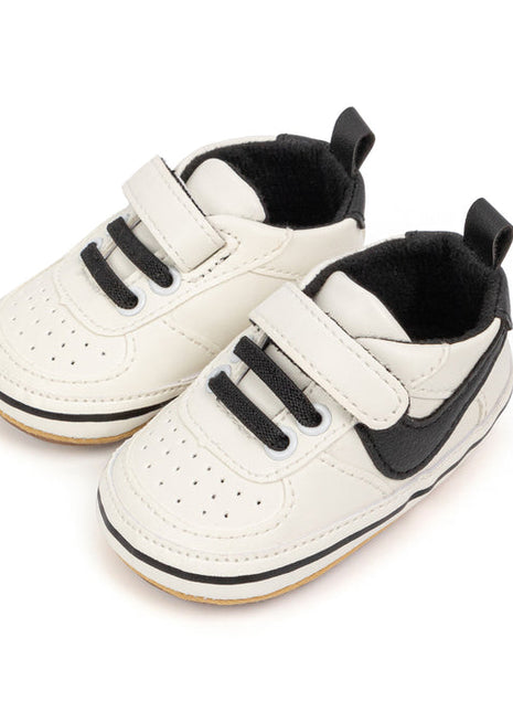 Kids Charm Online Off white infant tennis shoes with velcro. PT5111N