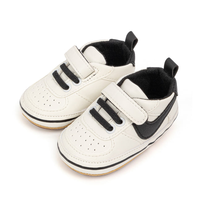 Kids Charm Online Off white infant tennis shoes with velcro. PT5111N