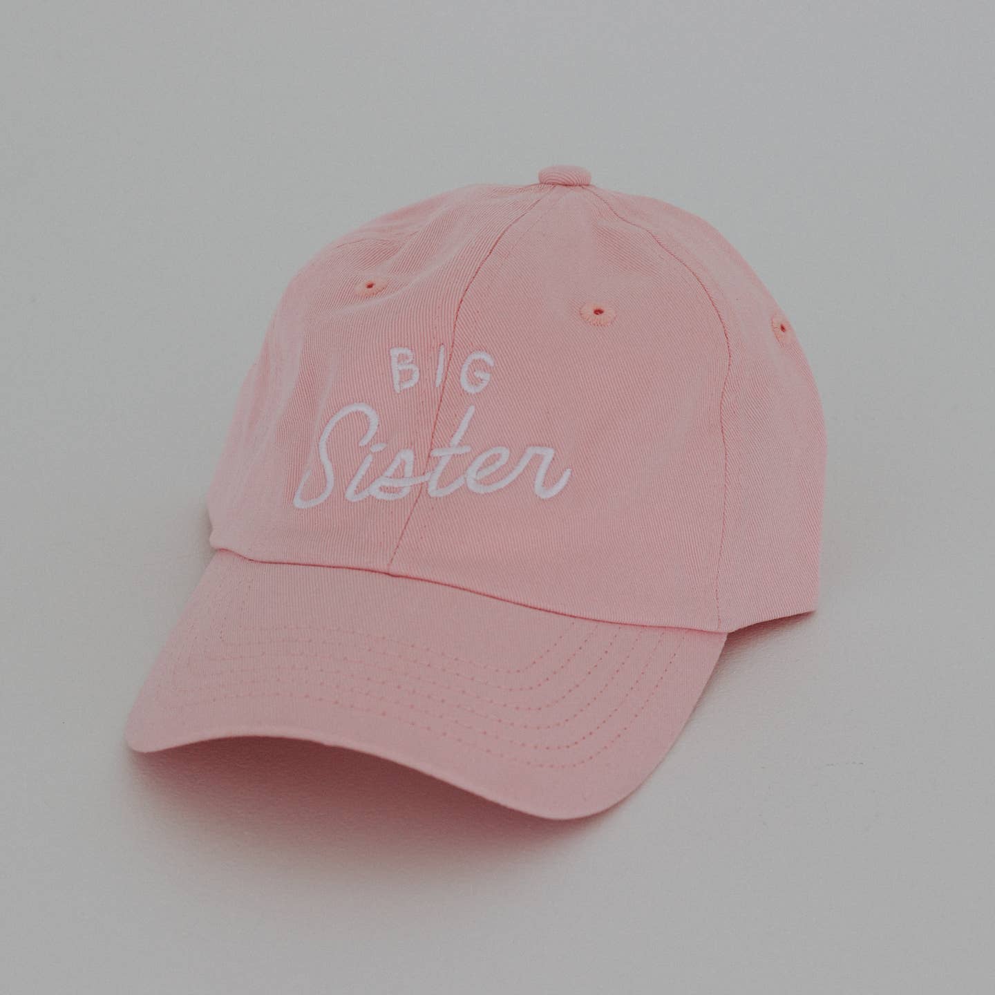 Gladfolk Big Sister Pink Twill Hat • Modern Girls Cap For New Sisters