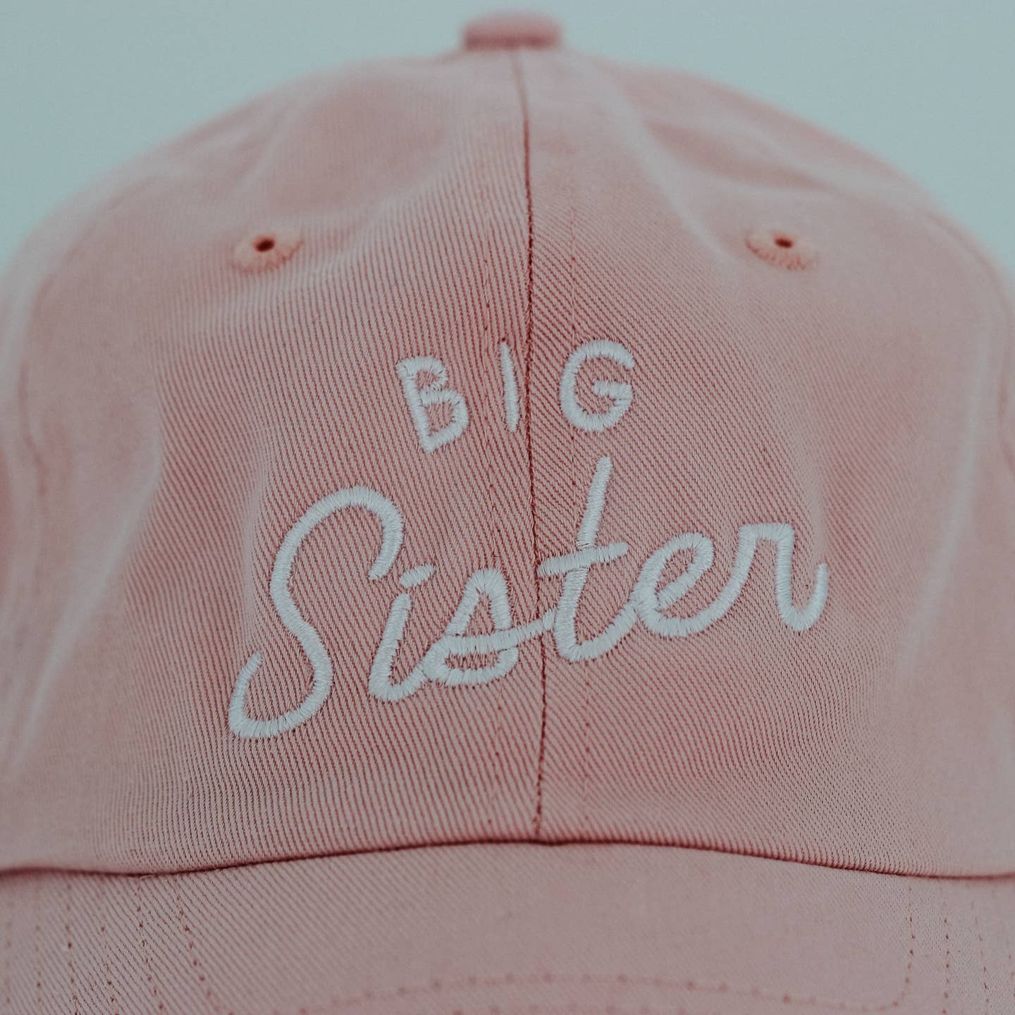 Gladfolk Big Sister Pink Twill Hat • Modern Girls Cap For New Sisters