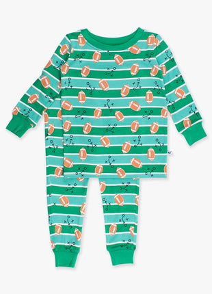 Rufflebutts+ Ruggedbutts Kids Tackles & Touchdowns Bamboo Viscose Long Sleeve Pajama Set