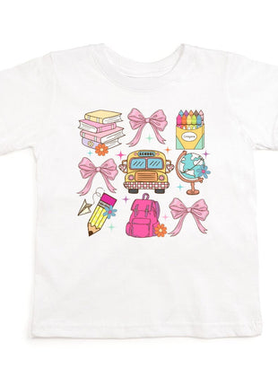 Sweet Wink Coquette School Doodle Short Sleeve T-Shirt - White