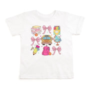 Sweet Wink Coquette School Doodle Short Sleeve T-Shirt - White