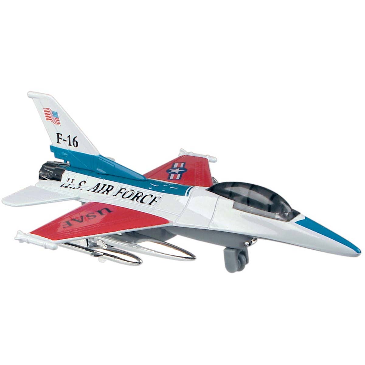 Toy Smith Air Force Fliers, Pull Back Action - Toy Planes - Red, White, And Blue
