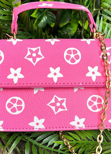 Kids Charm Online Pink Star Printed Crossbody with Chain. BBG65153008 S