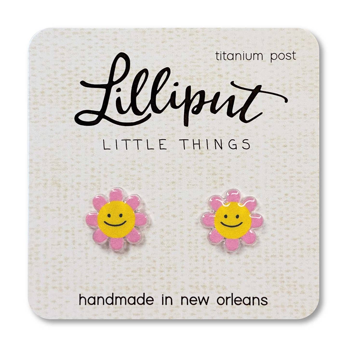 Lilliput Little Things Pink Happy Daisy Earrings