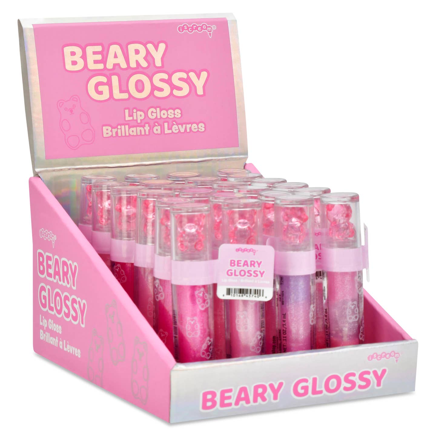 Iscream Beary Glossy Lip Gloss Pdq - 24 Pieces