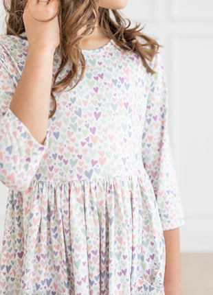 Model Wearing Mila & Rose One in a Million 3/4 Sleeve Pocket Twirl Dress