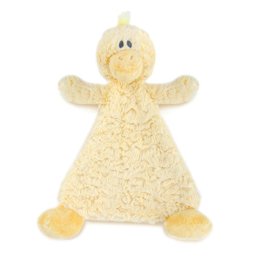 Demdaco Cozies Collection Daddles Duck Rattle Blankie 13" x 11"