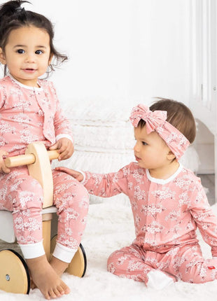 Models Wearing Magnetic Me cherry blossom modal magnetic fuss free coverall