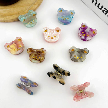 My Diva Soap Cute Bear Head Mini Claw Clip, Acetate Children's Hair Clip - Variety Details 