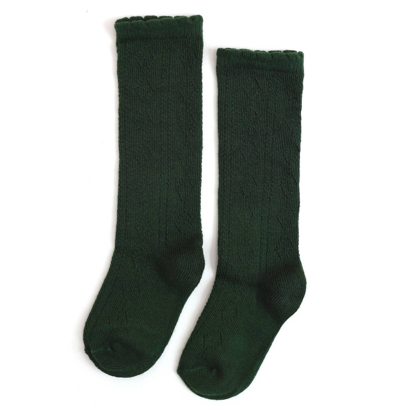 Little Stocking Co. Scalloped Fancy Knee High Socks - Forest