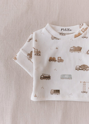 PETITE EvelinaApparel Ribbed t-shirt / cars & trucks